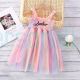 Toddler Girl Tulle Dress, Tulle Tutu Pastel Rainbow Summer Sundress