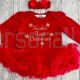 Personalised Babies First Christmas Outfit Girl's Red Tutu Romper