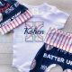 Personalized baseball newborn coming home outfit