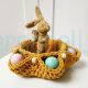 Easter basket, crochet basket with 6 pockets, easter decor