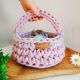 Easter basket, crochet basket for Kids, Dirty Pink egg holder