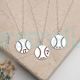 Personalized Baseball Number Necklace Baseball Silver Necklace