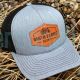 Custom Laser Engraved Leather Patch Hat- Personalized Tractor with Farm Name