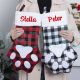 Personalized pet paw Plaid Christmas sockings