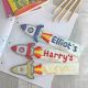 Personalised Children's Bookmark Rocket Rainbow Unicorn Bookmark