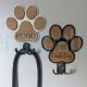 Personalised Double Dog Lead Hook Dog Paw Print