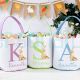 Personalized Easter Bunny Basket Monogram Easter Bucket Custom Easter basket