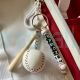 Personalized letter bead baseball keychain