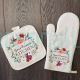 Personalized Oven Mitt  Pot Holder Set Floral Name Gift