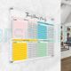 Personalized Acrylic Chore Chart Dry Erase Family Command Center up to 6 Persons Organizer for Adults and Kids Wall Planner