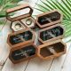 Personalized Minimalist Double Slot Mr & Mrs Wedding  Wood Ring Box