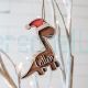 Santasaurus Custom Wood Ornament Dinosaur Christmas Ornament