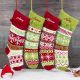 2020 Personalized Embroidered Knitted flat Christmas stockings