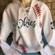 Baseball Team Name UNISEX Hoodie With Glitter Lace