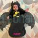 Grey Baby Bat Blanket Gothic Baby Shower Gift Swaddling Receiving blanket