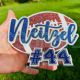 2 Pieces Custom Glitter Football Team Stickers - Player Name and Number