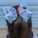 Custom First Day of Kindergarten, PreK  Apple Hairbow with Initials