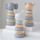 Personalized Wooden Elephant Teddy or Bunny Stacking Toy